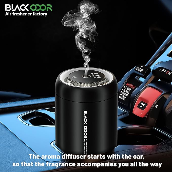 Black Odor Aroma Diffuser For Car (Rechargable)