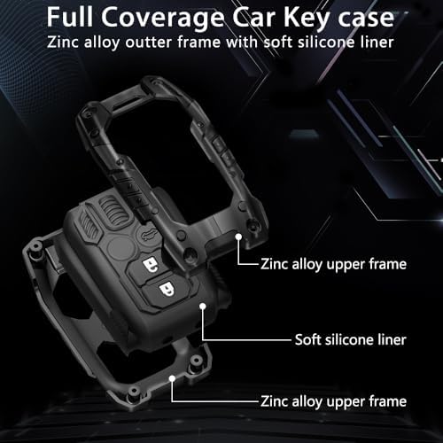 Transformer Series Metal Silicone Car Key Cover | Night Glow Buttons | Compatible with Suzuki Victoris, Grand Vitara, Fronx, Jimny, Ertiga, XL6, Baleno & Brezza (3 Button Key)