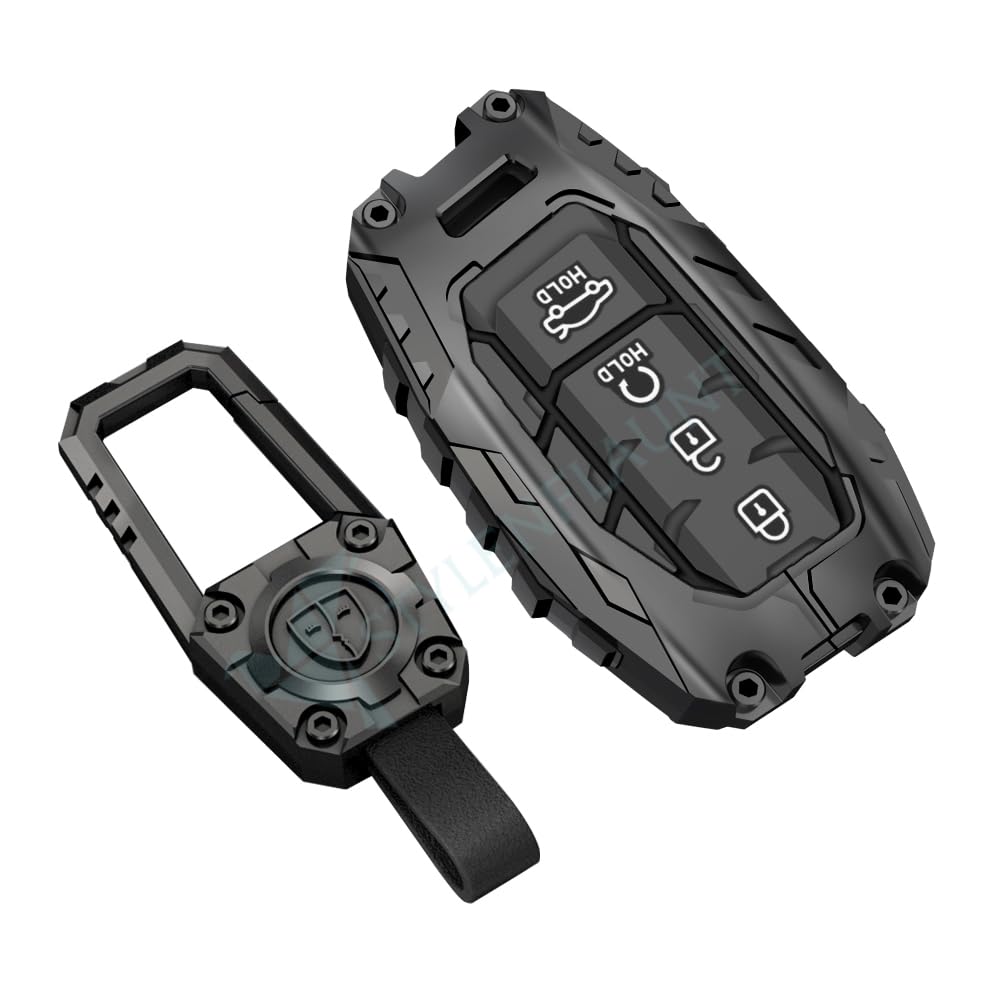 Transformer Series Car Key Cover Compatible with Creta 2024 2025 2026, Venue, Alcazar | 4 Button Metal Smart Key Case | Premium Waterproof Soft Silicone Key Shell with Keychain