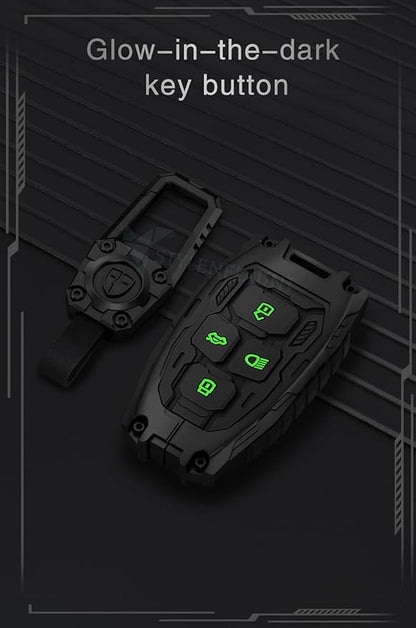 Car Key Cover Compatible with Tata Nexon, Harrier | Safari | Altroz | Tigor | Ev | Punch | Tiago Ev Electric 4-Button Smart Key (Transformer Armour Series)