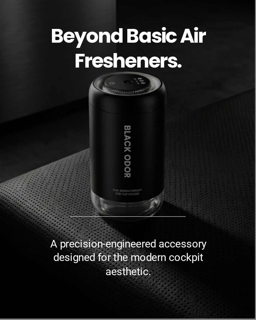 Black Odor Aroma Diffuser For Car (Rechargable)