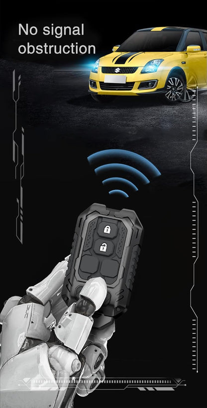 Transformer series Metal Black Car Key Protective Cover/Case and Keychain for Suzuki Victoris, Baleno, Swift, Ertiga, Grand Vitara, XL6, Brezza, Fronx, Dzire, Ignis, S-Cross, Glanza, Hyryder (2-Button Smart Key)