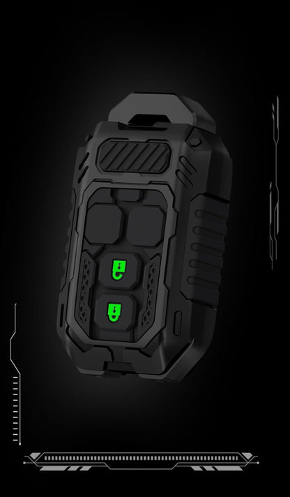 Transformer series Metal Black Car Key Protective Cover/Case and Keychain for Suzuki Victoris, Baleno, Swift, Ertiga, Grand Vitara, XL6, Brezza, Fronx, Dzire, Ignis, S-Cross, Glanza, Hyryder (2-Button Smart Key)