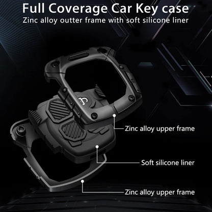 Premium Metal Black Transformer Series Soft Silicon Key Cover for [Suzuki Swift | Dzire | WagonR | Brezza | Grand Vitara | Fronx | Jimny | XL6 | Ignis | Ertiga | Baleno | Vitara Brezza | Celerio | Alto | Ciaz | S-Cross  ( 2 buttons)]