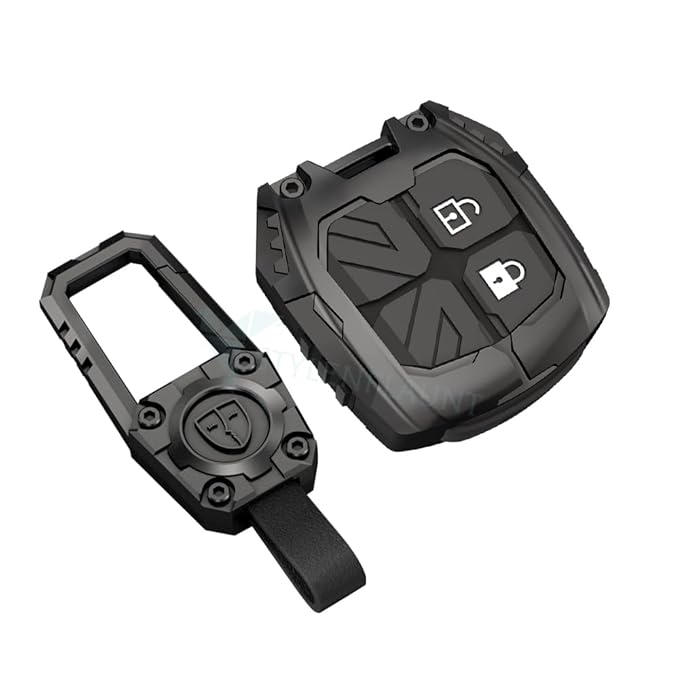 Premium Metal Black Transformer Series Soft Silicon Key Cover for [Suzuki Swift | Dzire | WagonR | Brezza | Grand Vitara | Fronx | Jimny | XL6 | Ignis | Ertiga | Baleno | Vitara Brezza | Celerio | Alto | Ciaz | S-Cross  ( 2 buttons)]