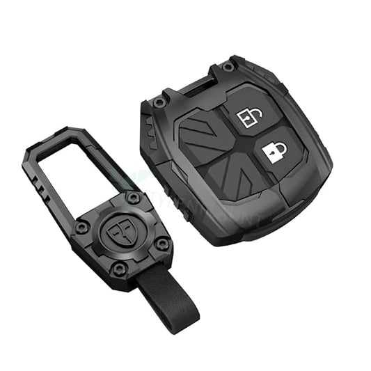 Premium Metal Black Transformer Series Soft Silicon Key Cover for [Suzuki Swift | Dzire | WagonR | Brezza | Grand Vitara | Fronx | Jimny | XL6 | Ignis | Ertiga | Baleno | Vitara Brezza | Celerio | Alto | Ciaz | S-Cross  ( 2 buttons)]