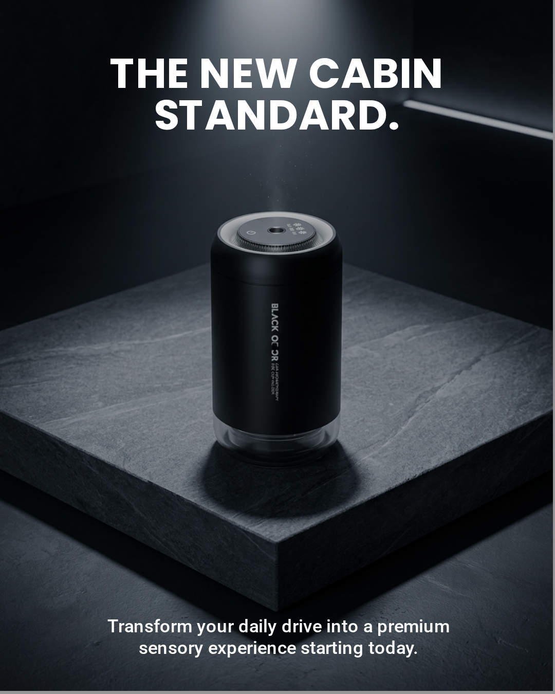 Black Odor Aroma Diffuser For Car (Rechargable)