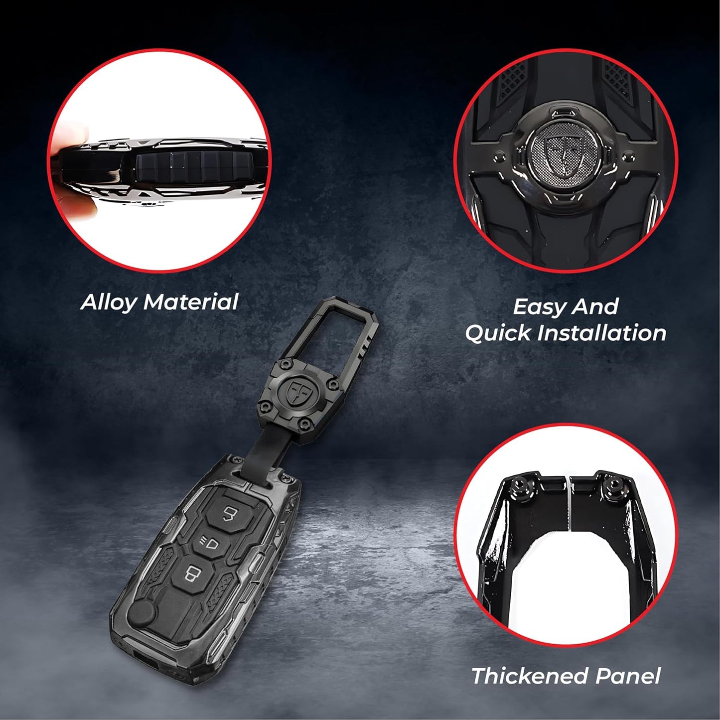 Transformer Series Car Key Cover | Premium Metal Black Soft Silicone Key Shell with Keychain for Tiago, Nexon, Altroz, Curvv, Safari, Storme, Zest, Bolt, Tigor, Punch (Punch)
