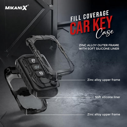 Transformer Series Car Key Cover | Premium Metal Black Soft Silicone Key Shell with Keychain for Tiago, Nexon, Altroz, Curvv, Safari, Storme, Zest, Bolt, Tigor, Punch (Punch)