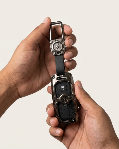 Transformer Series Car Key Cover | Premium Metal Black Soft Silicone Key Shell with Keychain for Tiago, Nexon, Altroz, Curvv, Safari, Storme, Zest, Bolt, Tigor, Punch (Punch)