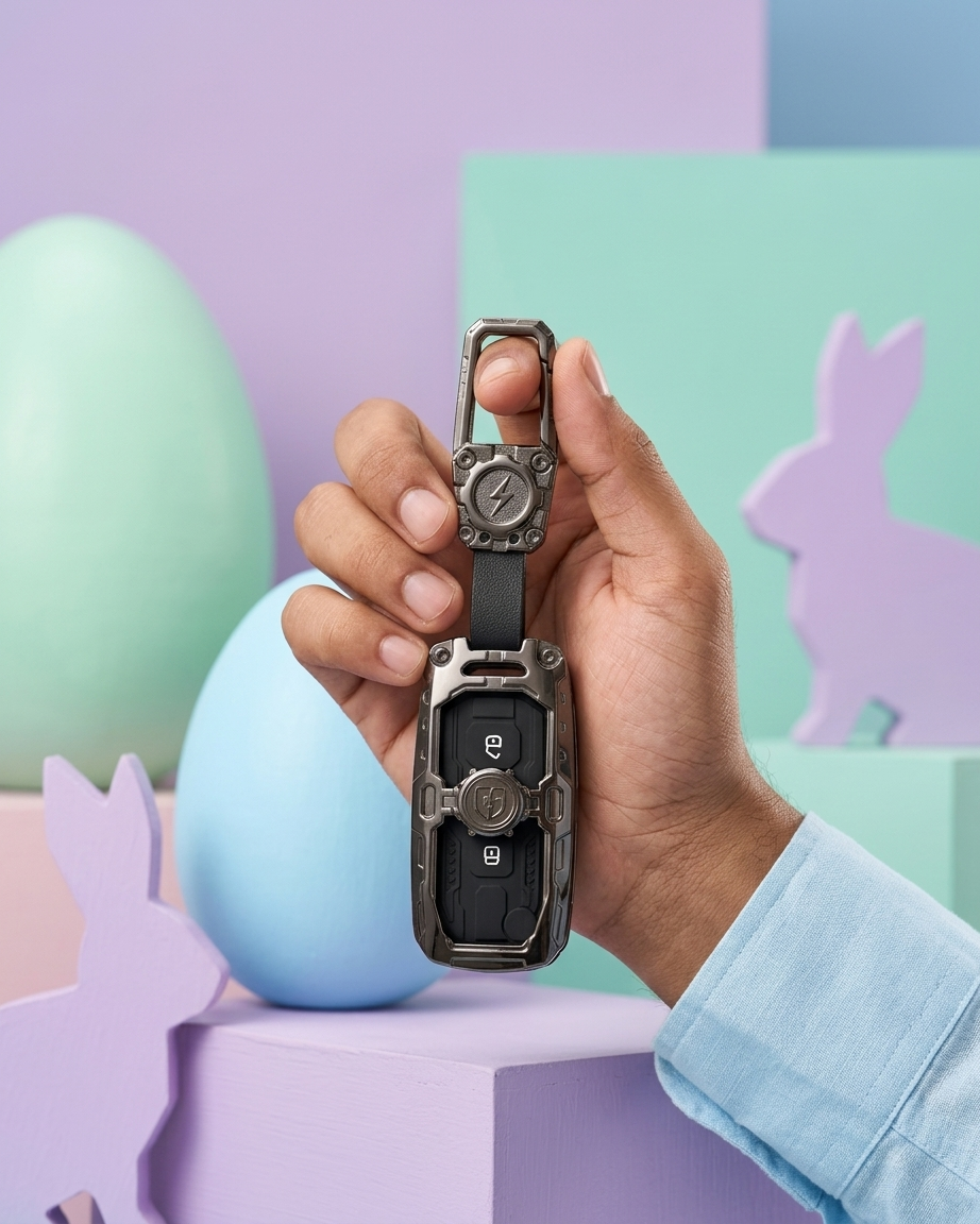 Transformer Series Car Key Cover | Premium Metal Black Soft Silicone Key Shell with Keychain for Tiago, Nexon, Altroz, Curvv, Safari, Storme, Zest, Bolt, Tigor, Punch (Punch)