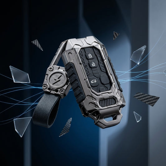 Transformer Series Metal Silicone Car Key Cover | Night Glow Buttons | Compatible with Suzuki Victoris, Grand Vitara, Fronx, Jimny, Ertiga, XL6, Baleno & Brezza (3 Button Key)