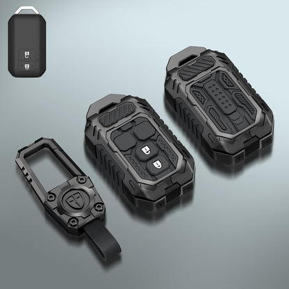 Transformer series Metal Black Car Key Protective Cover/Case and Keychain for Suzuki Victoris, Baleno, Swift, Ertiga, Grand Vitara, XL6, Brezza, Fronx, Dzire, Ignis, S-Cross, Glanza, Hyryder (2-Button Smart Key)